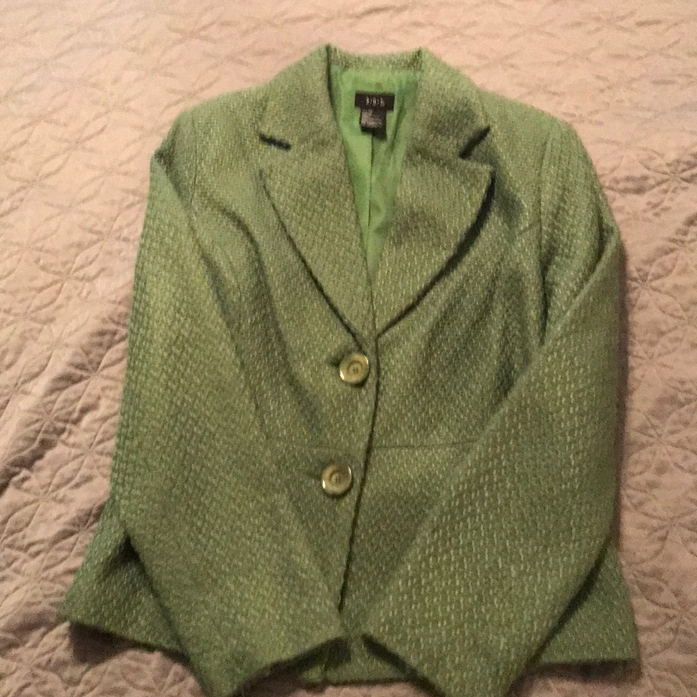 Lime green knit blazer